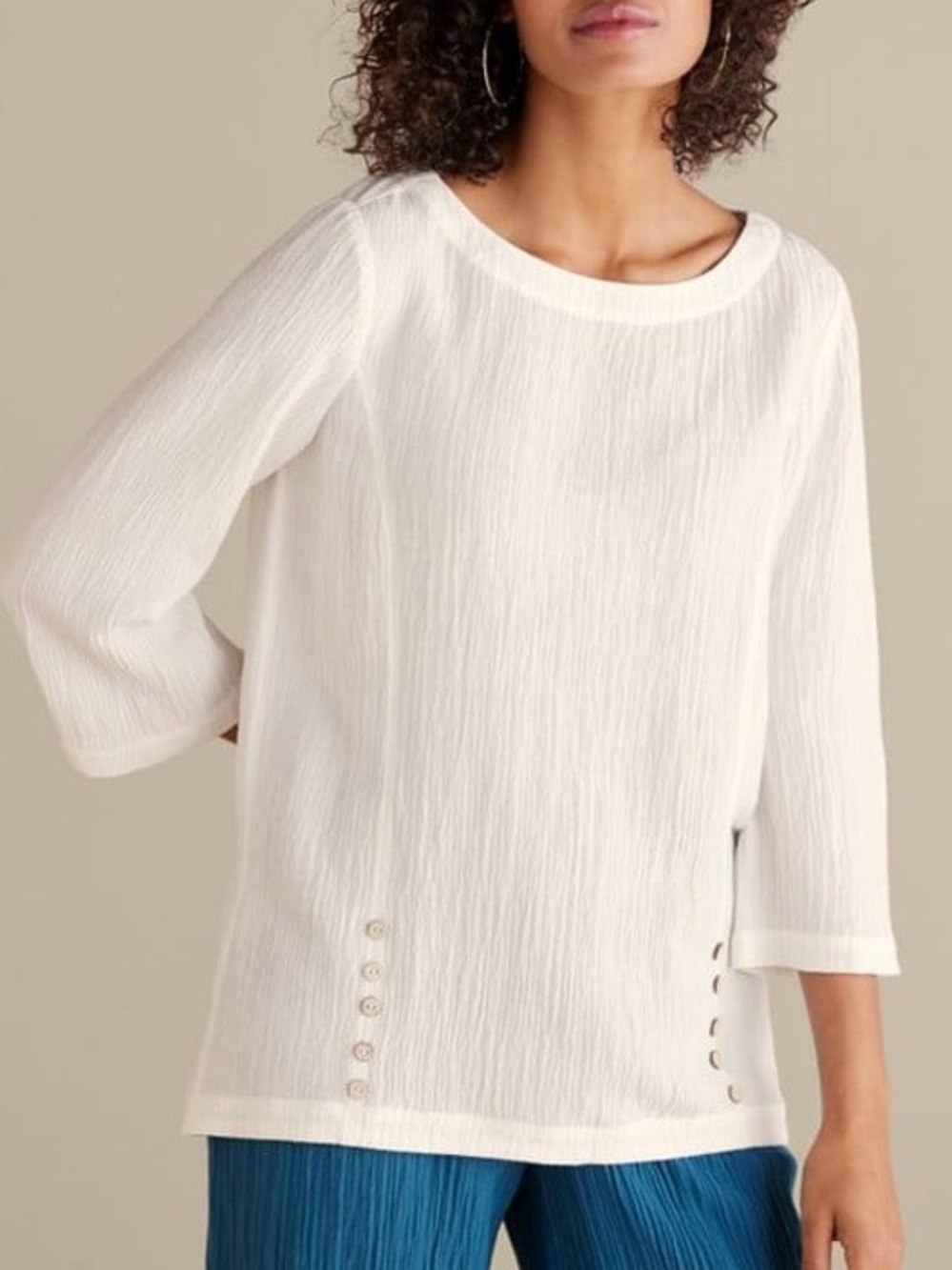 Soft Surroundings Oceo Crinkle Gauze Tunic